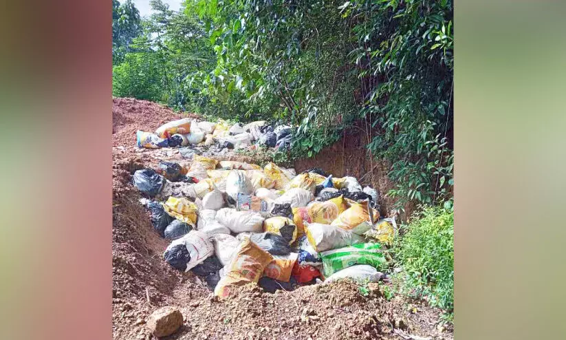 വാർഡംഗത്തിന്റെ പറമ്പിൽ മാലിന്യം: പിഴചുമത്തി ശുചിത്വ മിഷൻ വാർഡംഗത്തിന്റെ പറമ്പിൽ മാലിന്യം: പിഴചുമത്തി ശുചിത്വ മിഷൻ