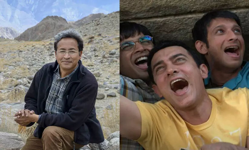 ഈ സോനം വാങ്ചുക് ആണ് ‘ത്രീ ഇഡിയറ്റ്സി’ലെ എഞ്ചിനീയർ; അന്ന് അമീർഖാൻ കഥാപാത്രത്തിലൂടെ രാജ്യത്തെ അതിശയിപ്പിച്ചയാൾ...