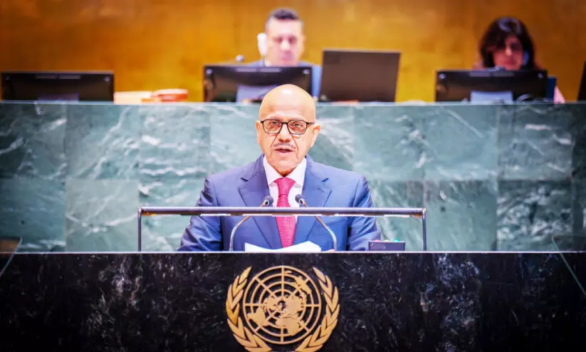 ഗ​സ്സ വെ​ടി​നി​ർ​ത്ത​ൽ ഉ​ൾ​പ്പെ​ടെ ആ​ഗോ​ള വി​ഷ​യ​ങ്ങ​ളി​ൽ യു.​എ​ൻ പൊ​തു​സ​ഭ​യി​ൽ ശ​ക്ത​മാ​യ നി​ല​പാ​ട് പ്ര​ഖ്യാ​പി​ച്ച് ബ​ഹ്റൈ​ൻ