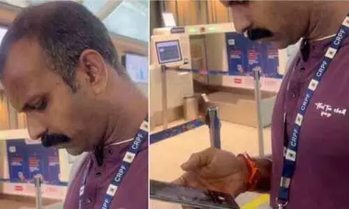 Content creator claims CRPF jawan clicked her photos at Delhi Airport
