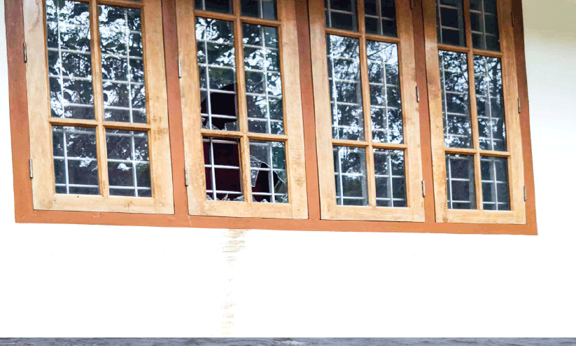 Hornet,Attack,Kottapadi,Window panel,crops destroyed,wild elephant, കാട്ടു​കൊമ്പൻ, കോതമംഗലം,മുറിവാലൻ