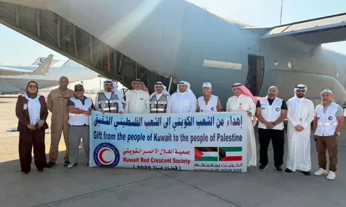 ഗ​സ്സ​ക്ക് കൂ​ടു​ത​ൽ സ​ഹാ​യം; 10 ട​ൺ ഭ​ക്ഷ്യ​വ​സ്തു​ക്ക​ൾ അ​യ​ച്ചു