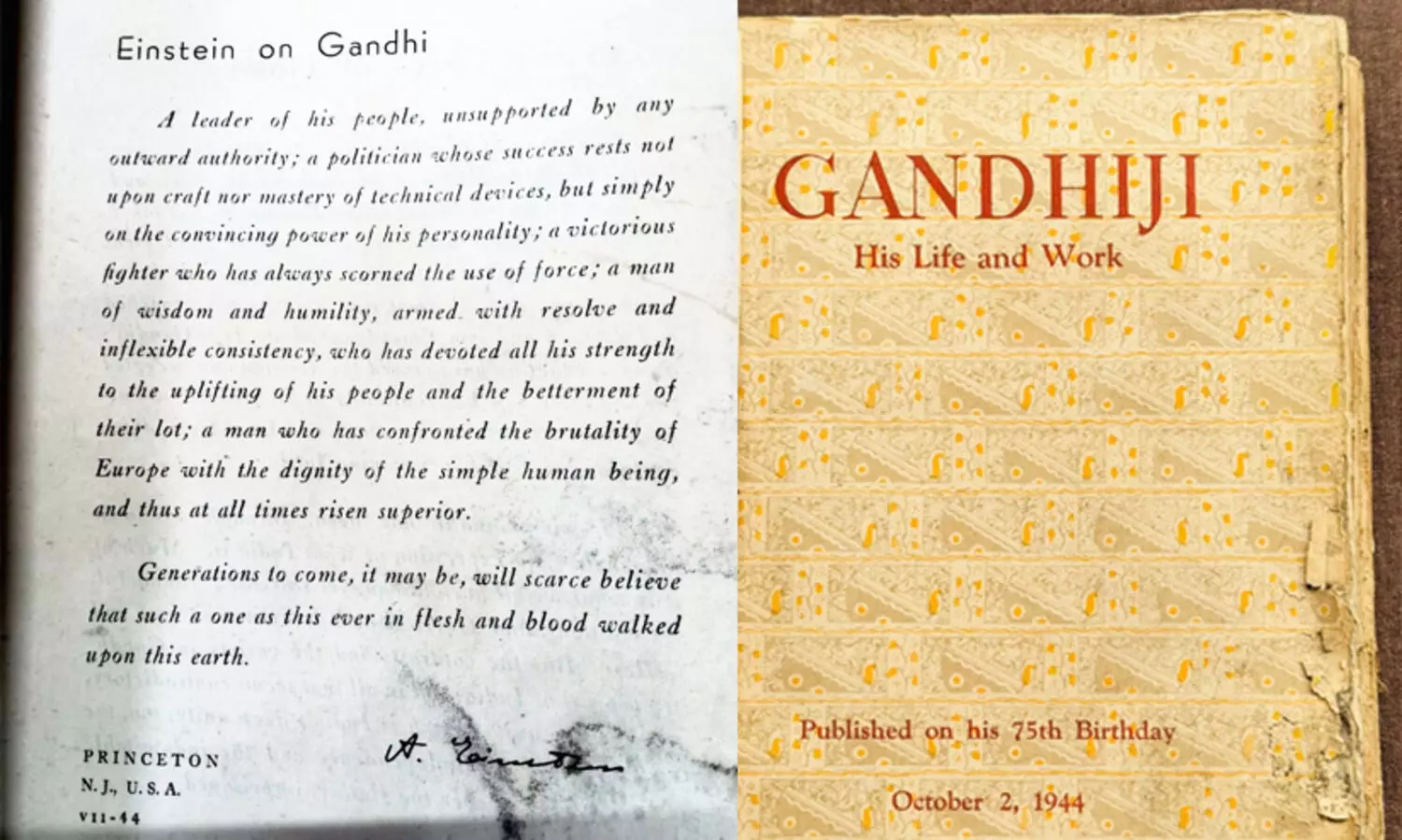 Mahatma Gandhi, book, Albert Einstein