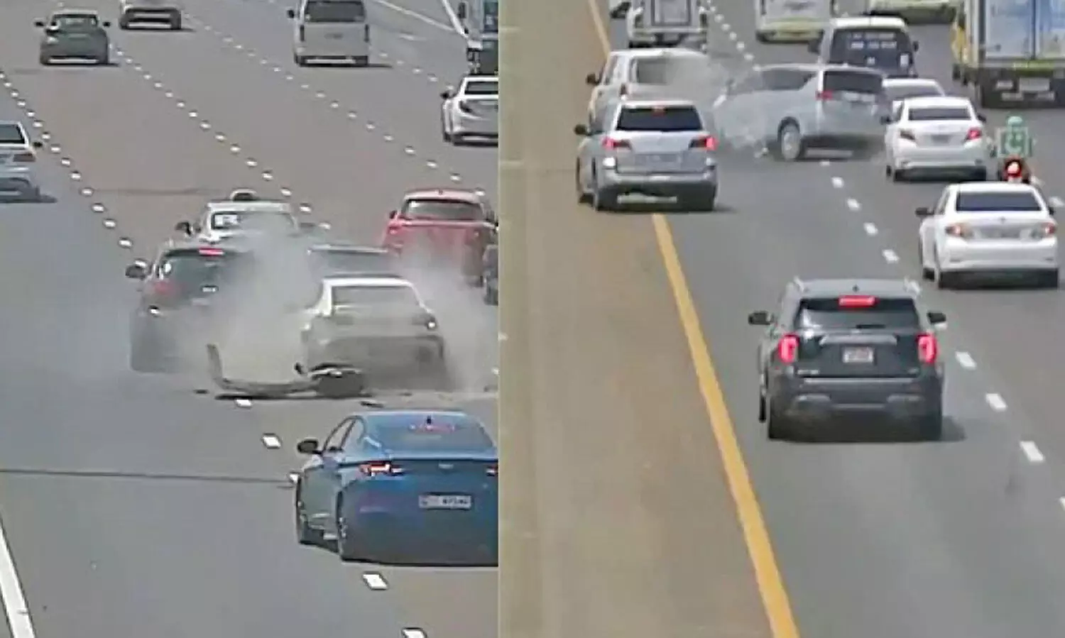 നടുറോഡിൽ വാഹനം നിർത്തി; അപകടം