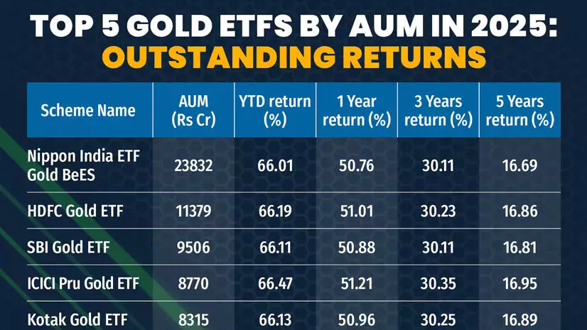 ഏറ്റവും വലിയ ഗോൾഡ് ഇ.ടി.എഫുകളും നേട്ടവും