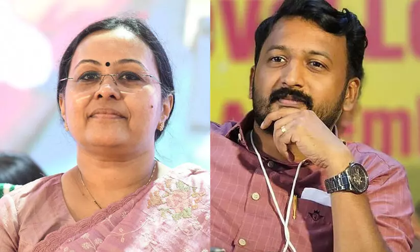 Rahul Mamkoottathil and Veena George