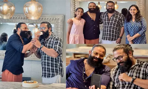 Rishabh Shetty with Jayasurya and family