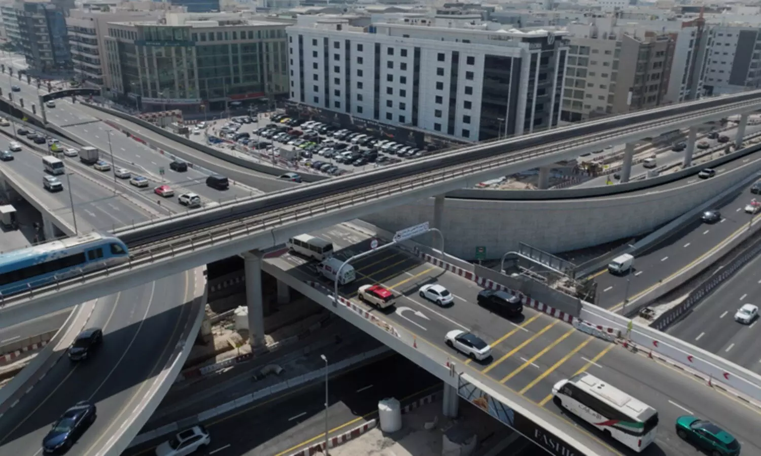 The completed bridge connecting Sheikh Zayed Road and Mall of the Emirates