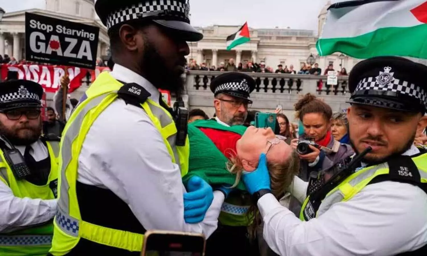 ഗസ്സ റാലി: യു.കെയിൽ കൂട്ട അറസ്റ്റ്,  പ്ര​തി​ഷേ​ധ​ങ്ങ​ൾ​ക്ക് നി​യ​ന്ത്ര​ണം