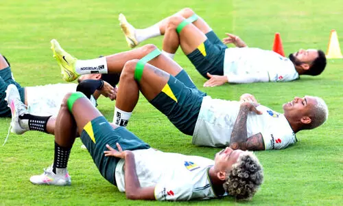Thiruvananthapuram Kompans players training under the leadership of Captain Patrick Motta (center) -P.B. Biju