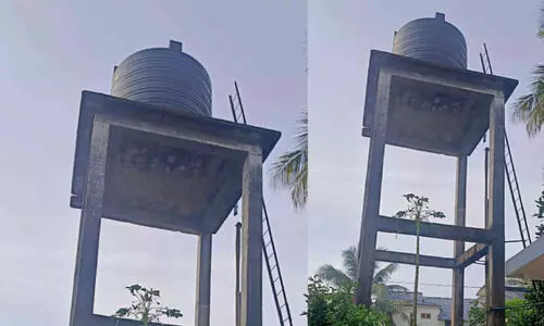 ത​ല​ക്ക് മു​ക​ളി​ൽ 10,000 ലി​റ്റ​ർ ഫൈ​ബ​ർ ജ​ല സം​ഭ​ര​ണി; ഭീ​ഷ​ണി​യി​ൽ കു​ടും​ബ​ങ്ങ​ൾ