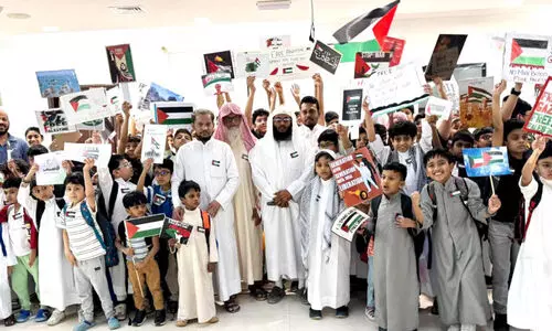 സാ​ൽ​മി​യ ഇ​സ്‌​ലാ​ഹീ മ​ദ്റ​സ​യി​ൽ ഫ​ല​സ്തീ​ൻ ഐ​ക്യ​ദാർ​ഢ്യ ദി​നം