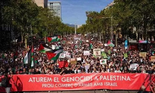barcelona palestine protest