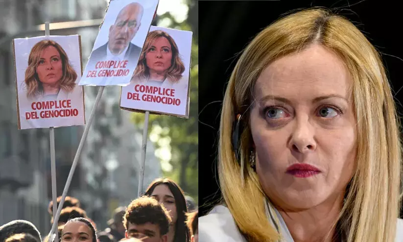ഗസ്സ വംശഹത്യയിൽ ഇറ്റലിക്കും പങ്കെന്ന് പരാതി; ‘ഇത്തരം നിയമനടപടി ലോക ചരിത്രത്തിൽ ഉണ്ടാകില്ലെന്ന്’ മെലോണി ഗസ്സ വംശഹത്യയിൽ ഇറ്റലിക്കും പങ്കെന്ന് പരാതി; ‘ഇത്തരം നിയമനടപടി ലോക ചരിത്രത്തിൽ ഉണ്ടാകില്ലെന്ന്’ മെലോണി