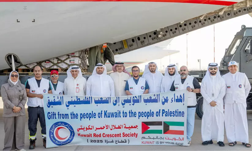 കൈ​വി​ടി​ല്ല ഗ​സ്സ​യെ; കു​വൈ​ത്ത് 40 ട​ൺ ഭ​ക്ഷ്യ​സ​ഹാ​യം കൂ​ടി അ​യ​ച്ചു