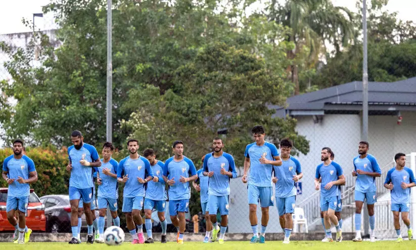 Indian football team trains in Singapore ahead of AFC Asian Cup qualifiers Indian football team trains in Singapore ahead of AFC Asian Cup qualifiers