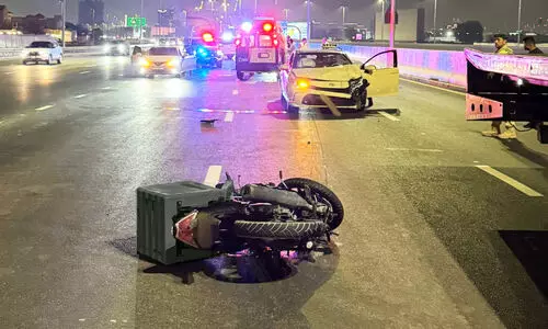 എതിർദിശയിൽ ബൈക്ക്​ ഓടിച്ചു; അപകടത്തിൽ റൈഡർക്ക്​ ഗുരുതര പരിക്ക്