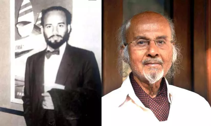 ടി.ജെ.എസ്. ജോർജ്- ഒരു പഴയകാല ചിത്രം,ടി.ജെ.എസ്. ജോർജ് -മരണത്തിന് അൽപനാളുകൾക്ക് മുമ്പ് അവസാനമായി കണ്ടപ്പോൾ സജി ജെയിംസ് പകർത്തിയ ചിത്രം