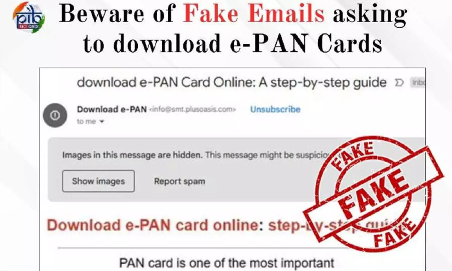 ഇ-പാൻ ഡൗൺലോഡ് ചെയ്യാൻ മെയിൽ ലഭിച്ചോ? ക്ലിക്ക് ചെയ്യരുത്, അതൊരു തട്ടിപ്പാണ്; മുന്നറിയിപ്പുമായി ആദായനികുതി വകുപ്പ്