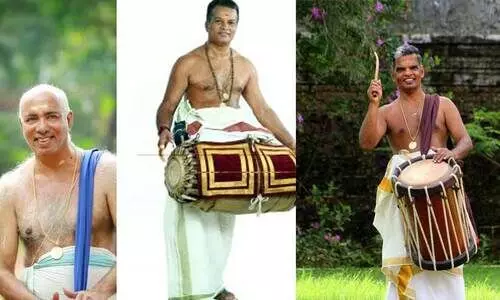 വസായി ഫൈൻ ആർട്സ് ആജീവനാന്ത പുരസ്കാരങ്ങൾ നാരായണൻ നമ്പൂതിരി, കോട്ടക്കൽ രവി, ചെറുശ്ശേരി കുട്ടൻ എന്നിവർക്ക്