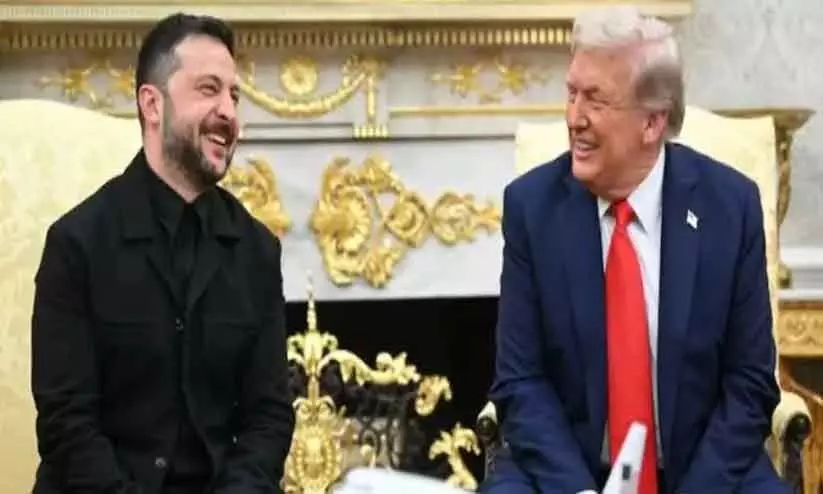 സ്റ്റൈലിഷ് ആയിട്ടുണ്ട്, എനിക്കിഷ്ടപ്പെട്ടു; സെലൻസ്കിയുടെ ബ്ലാക്ക് ജാക്കറ്റ് ലുക്കിന് ട്രംപിന്‍റെ പ്രശംസ