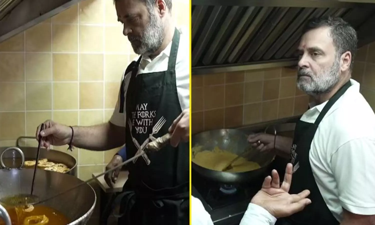 ദീപാവലിയുടെ യഥാർഥ രുചി മധുരപലഹാരങ്ങളിൽ മാത്രമല്ല, നാം പകരുന്ന സന്തോഷത്തിലാണ്; ജിലേബിയും ലഡുവും ഉണ്ടാക്കുന്ന ദൃശ്യങ്ങൾ പങ്കുവെച്ച് രാഹുൽ ഗാന്ധി