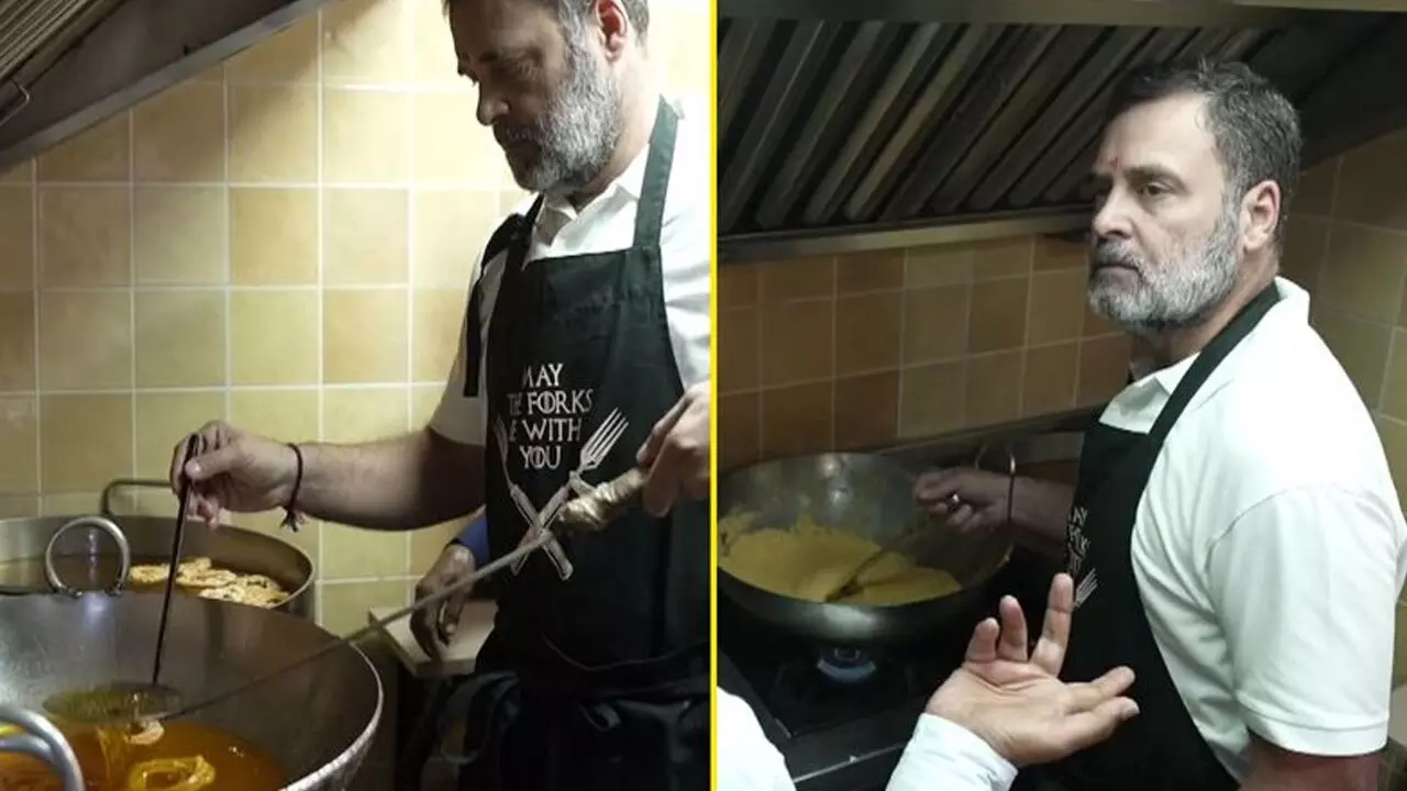 ദീപാവലിയുടെ യഥാർഥ രുചി മധുരപലഹാരങ്ങളിൽ മാത്രമല്ല, നാം പകരുന്ന സന്തോഷത്തിലാണ്; ജിലേബിയും ലഡുവും ഉണ്ടാക്കുന്ന ദൃശ്യങ്ങൾ പങ്കുവെച്ച് രാഹുൽ ഗാന്ധി