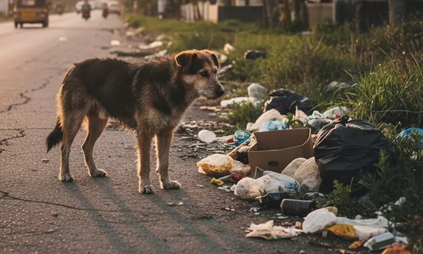 വൻതോതിൽ നഗരമാലിന്യമെത്തുന്നു;നാട്ടുകാർ ദുരിതത്തിൽ വൻതോതിൽ നഗരമാലിന്യമെത്തുന്നു;നാട്ടുകാർ ദുരിതത്തിൽ