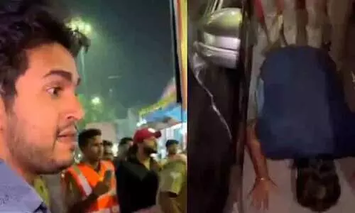 ‘മന്ത്രി എന്റെ ആളാണ്...’; തർക്കത്തിനിടെ കാർഡ്രൈവറെ മുട്ടിലിഴയിച്ച്, മാപ്പു പറയിച്ച് ബി.ജെ.പി നേതാവി​ന്റെ അതിക്രമം