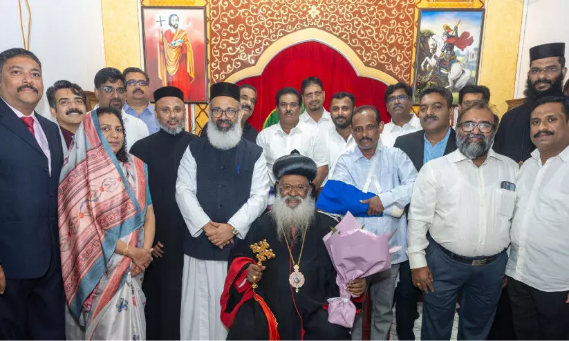 കാതോലിക്ക ബാവക്ക് സ്വീകരണം നൽകി കാതോലിക്ക ബാവക്ക് സ്വീകരണം നൽകി