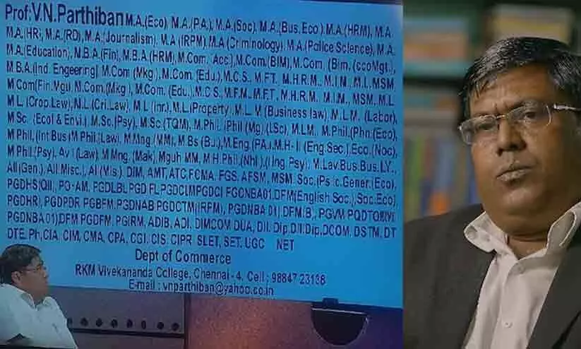 Meet the Chennai professor with 150 degrees Meet the Chennai professor with 150 degrees