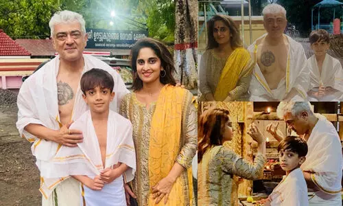 Ajith kumar and Shalini with son Adwik