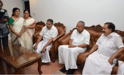Kerala CM at Ramesh Chennithalas house