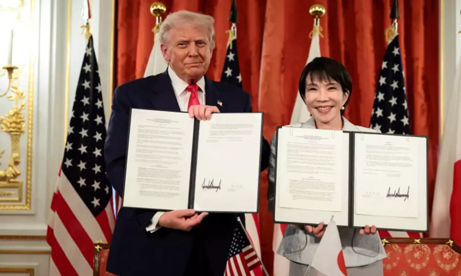 അധികാരത്തിലേറിയതിനു പിന്നാലെ അപൂർവ ധാതുക്കളുടെ വിതരണ കരാറിൽ ഒപ്പുവെച്ച് തകായിച്ചിയും ട്രംപും