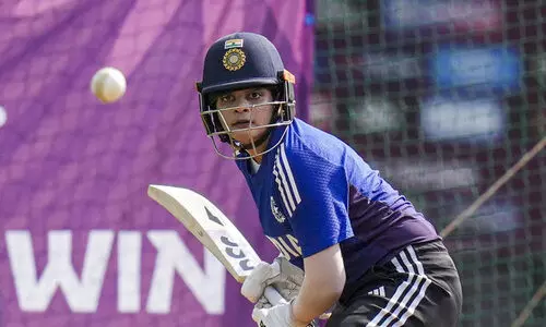 Indian opener Shafali Verma during practice Indian opener Shafali Verma during practice
