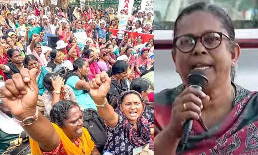 asha protest-MA Bindu