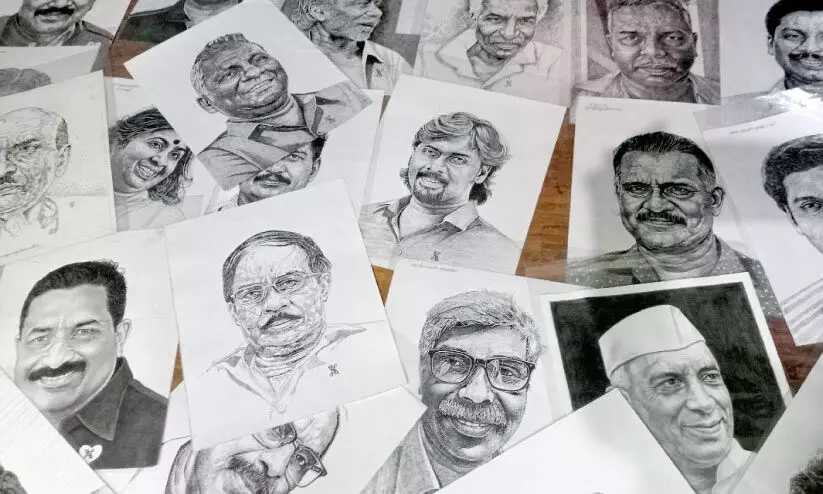 രണ്ടായിരം മുഖചിത്രങ്ങള്‍ പൂര്‍ത്തിയാക്കി റെക്കോഡിടാന്‍ ആര്‍ട്ടിസ്റ്റ് മണി