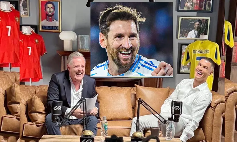 ‘മെസ്സി എന്നേക്കാൾ കേമനാണെന്നോ? ഞാനത് അംഗീകരിക്കില്ല’; പതിവുവാദവുമായി വീണ്ടും ക്രിസ്റ്റ്യാനോ റൊണാൾഡോ ‘മെസ്സി എന്നേക്കാൾ കേമനാണെന്നോ? ഞാനത് അംഗീകരിക്കില്ല’; പതിവുവാദവുമായി വീണ്ടും ക്രിസ്റ്റ്യാനോ റൊണാൾഡോ