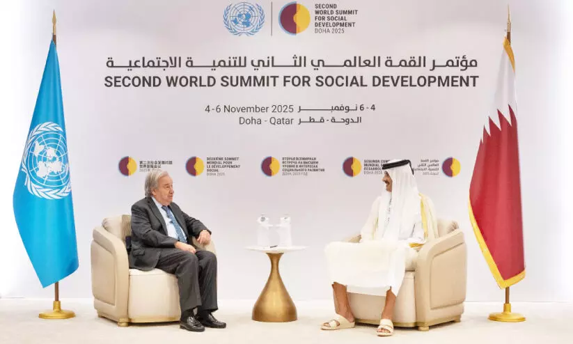 അ​മീ​ർ യു.​എ​ൻ സെ​ക്ര​ട്ട​റി ജ​ന​റ​ലു​മാ​യി കൂ​ടി​ക്കാ​ഴ്ച ന​ട​ത്തി