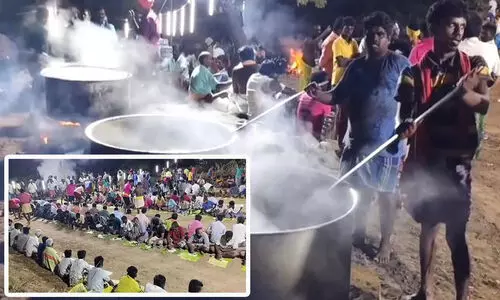 പുരുഷന്മാർക്ക് മാത്രമായി ക്ഷേ​ത്രോത്സവം; 105 ആടുകളെ അറുത്ത് സൗഹൃദ സൗദ്യയും, ഭക്ഷണത്തിനായി നീണ്ട ക്യൂ