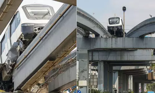 പരീക്ഷണയോട്ടത്തിനിടെ മുംബൈ മോണോറെയിൽ തൂണിലിടിച്ച് മൂന്ന് ജീവനക്കാർക്ക് പരിക്ക്