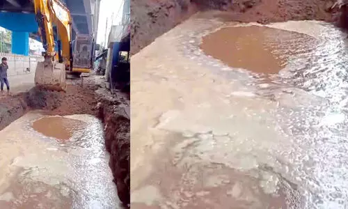 പൈപ്പ് പൊട്ടി കുടിവെള്ളം പാഴായി പൈപ്പ് പൊട്ടി കുടിവെള്ളം പാഴായി