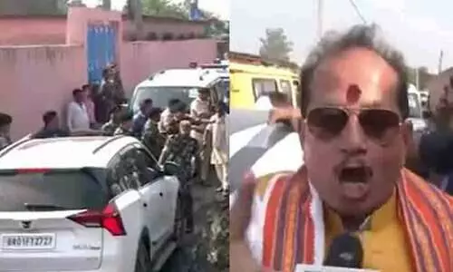 ബിഹാറിൽ ഉപമുഖ്യമന്ത്രി വിജയ് കുമാർ സിൻഹയുടെ വാഹനവ്യൂഹത്തിന് നേരെ കല്ലേറ്