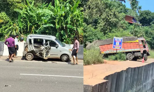 Accident on Mahe bypass road