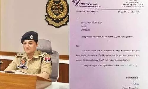 Election Commission,Suspension,Tarn Taran,SSP (Senior Superintendent of Police),By-election interference, തരൺതരൺ, തെരഞ്ഞെടുപ്പ് കമീഷൻ, ചണ്ഡീഗഡ്, പഞ്ചാബ്