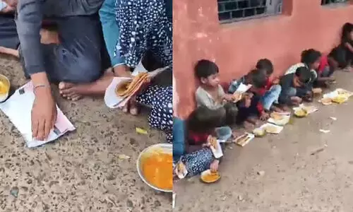 രാഹുൽ ഗാന്ധിയുടെ വിമർശനത്തിന് പിന്നാലെ മധ്യപ്രദേശ് സ്കൂളിലെ കുട്ടികൾക്ക് സ്റ്റീൽപ്ലേറ്റ് ലഭിച്ചു