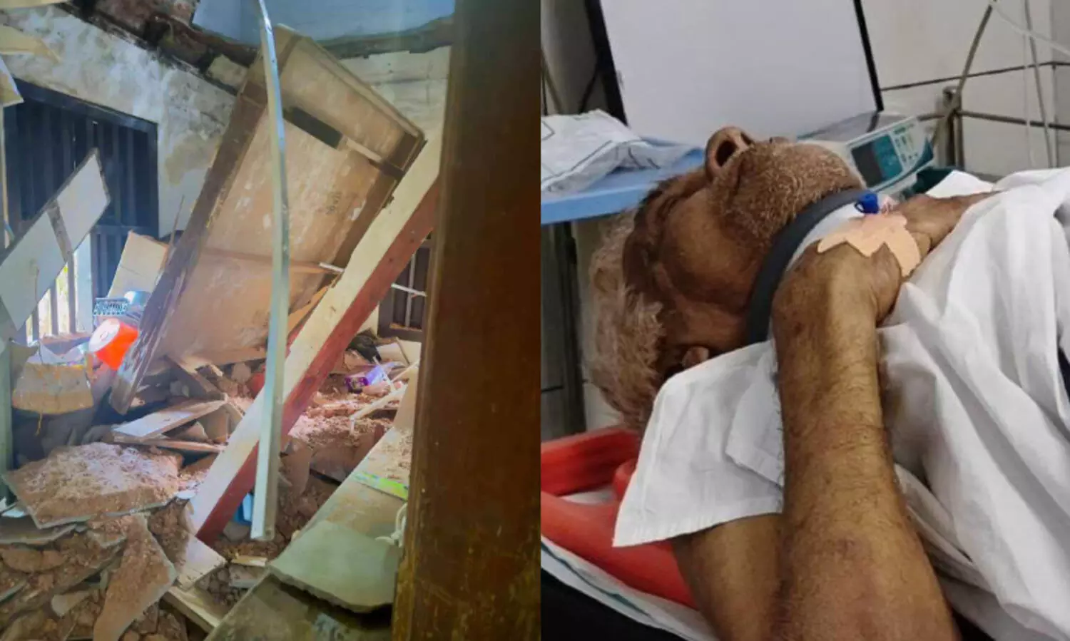 മേൽക്കൂര ദേഹത്തുവീണ വയോധികന് പുതുജീവൻ