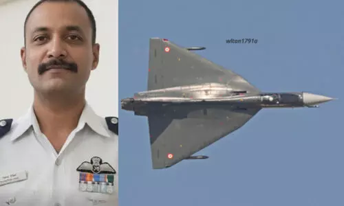 അവസാന നിമിഷങ്ങളിൽ പൈലറ്റ് രക്ഷപ്പെടാൻ ശ്രമം നടത്തിയിരുന്നെന്ന്; തേജസ് അപകടത്തിന്‍റെ വ്യക്തതയാർന്ന ദൃശ്യങ്ങൾ പുറത്ത് VIDEO