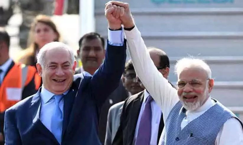 Benjamin netanyahu with  PM Modi