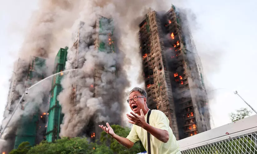 Fire break in Hong Kong
